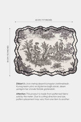 Tableau Gri Toile Desenli Nakışlı Amerikan Servis 2 Adet