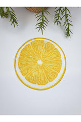 Limon Dilimi Desenli Sarı Nakışlı Kokteyl Peçetesi 1 Adet