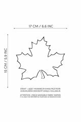 Yaprak Form Beyaz Nakışlı Hardal Kumaş Kokteyl Peçetesi 1 Adet