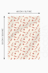 Sweet Noel – Kırmızı Şekerli Lazer Kesim Fırın Örtüsü - 43x55cm