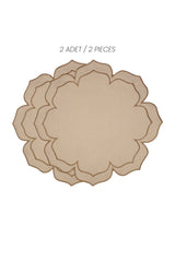 Petra Bej Kumaş Nakışlı Amerikan Servis 40x40cm - 2 Adet