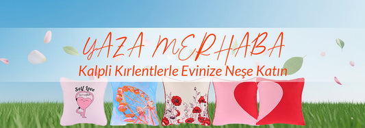 Yaza Merhaba: Kalpli Kırlentlerle Evinize Neşe Katın - Decofav | Kırlent, Sofra Tekstili, Kumaş