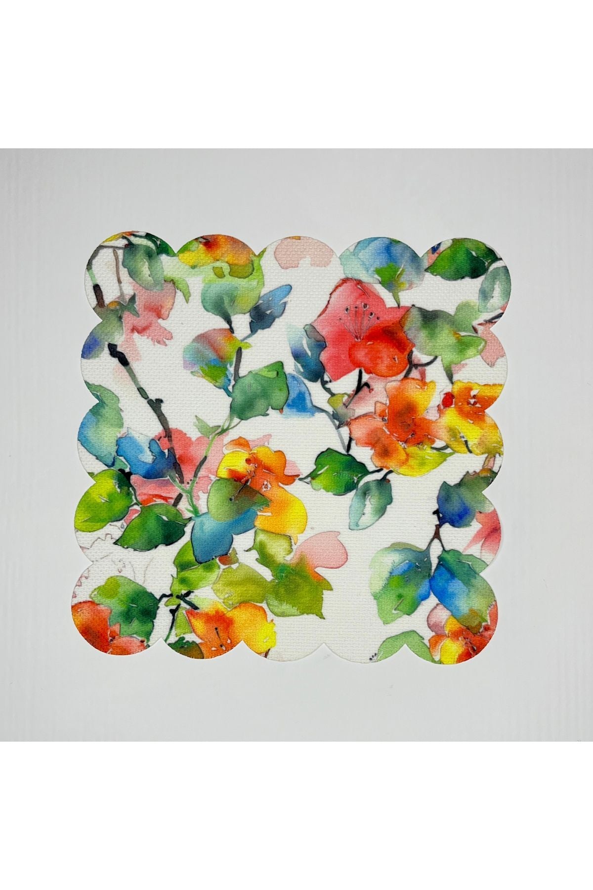 Sulu Boya Abstrakt Çiçek Desenli Dijital Baskılı Kokteyl Peçetesi