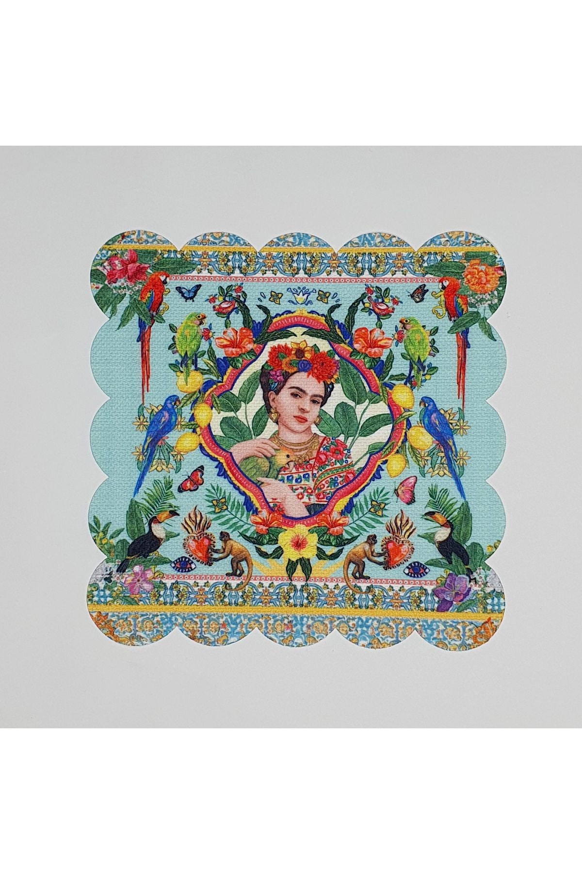 Dekoratif Kadın Desenli Dijital Baskılı Kumaş Kokteyl Peçetesi Lazer Kesimli