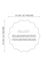 Orient Charm – Fan and Pearl Border Embroidered Cocktail Napkin 1 Piece
