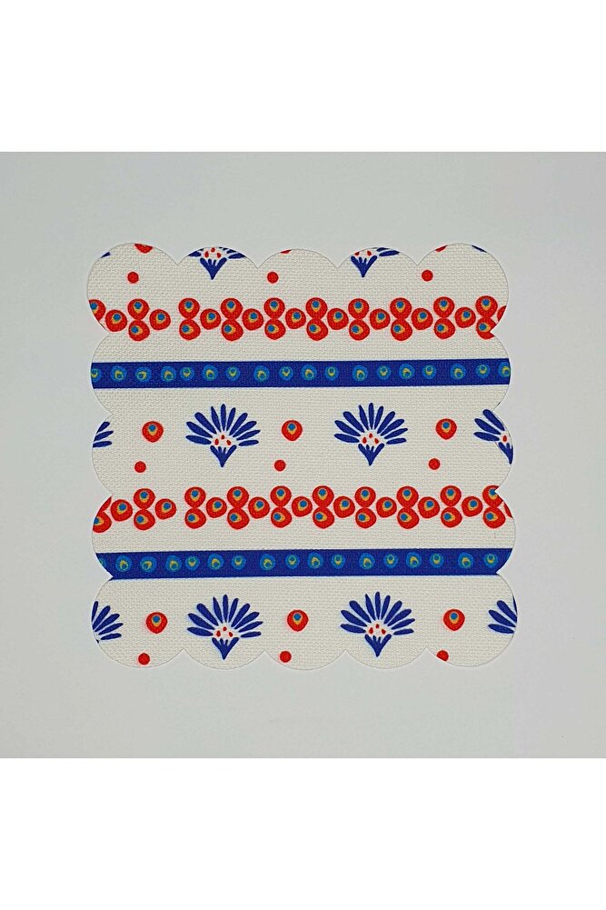 Soyut Boncuk Desenli Dijital Baskılı Lazer Kesimli Kokteyl Peçetesi