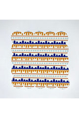 Turuncu Mavi Çizgi Puan Desenli Dijital Baskılı Kokteyl Peçetesi Yıkanabilir Lazer Kesimli