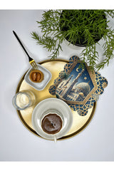 Gece Cami Motifli Ramazan Temalı Lazer Kesim Kumaş Kokteyl Peçetesi 1 Adet