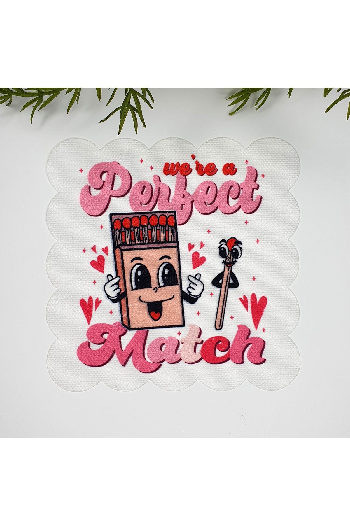 Perfect Match Aşk Temalı Dekoratif Kumaş Kokteyl Peçetesi 1 Adet