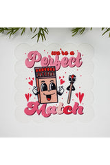 Perfect Match Aşk Temalı Dekoratif Kumaş Kokteyl Peçetesi 1 Adet