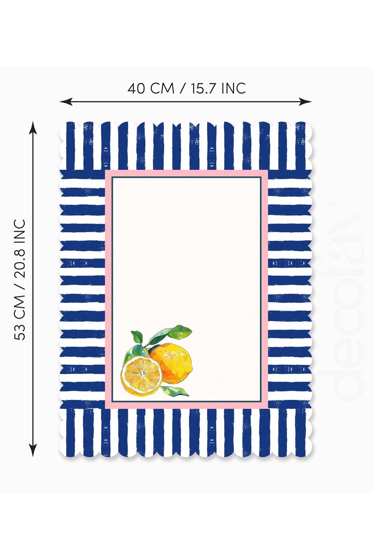Dekoratif Kenar Limon Desenli Lazer Kesim Fırın Örtüsü