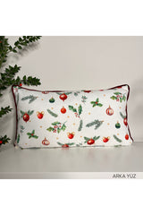 Merry Christmas Sloganlı Dekoratif Bel Yastığı Kılıfı Yılbaşı Desenli Bordo Fitilli - Decofav | Kırlent, Sofra Tekstili, Kumaş