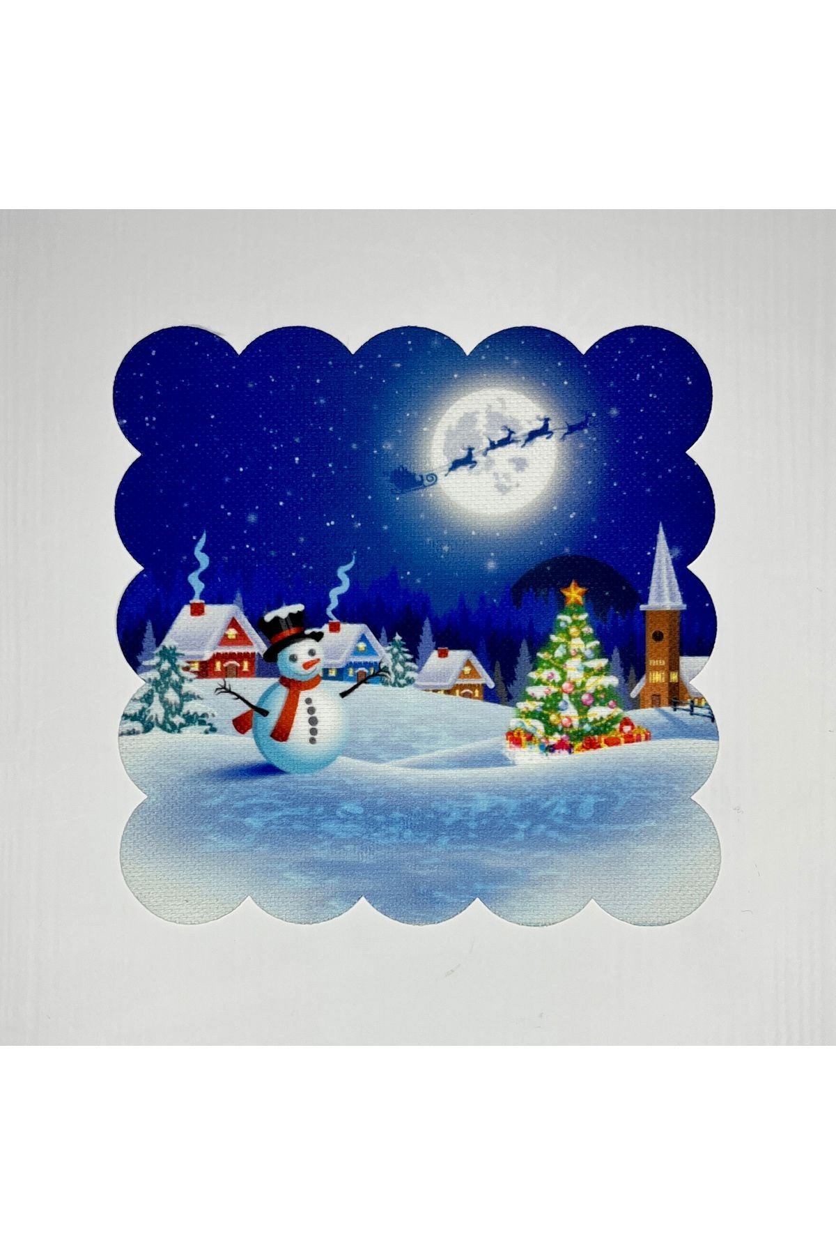 Kardan Adam Rüyası Desenli Dijital Baskılı Kokteyl Peçetesi