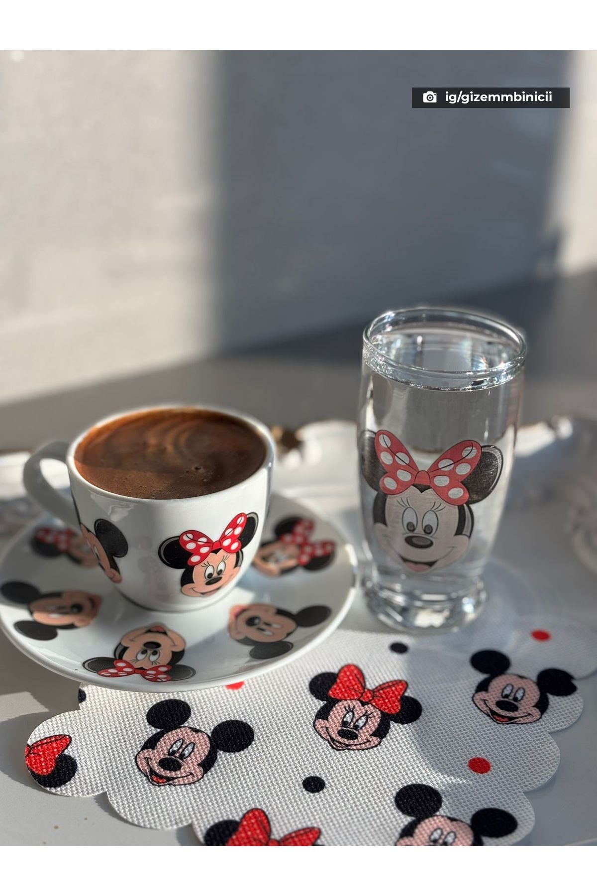 Mickey&Minnie Mouse Desenli Dijital Baskılı Kokteyl Peçetesi Yıkanabilir Lazer Kesimli - Decofav | Kırlent, Sofra Tekstili, Kumaş