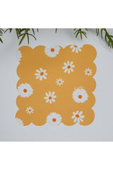 Hardal Zemin Papatya Desenli Lazer Kesim Kokteyl Peçetesi 1 Adet