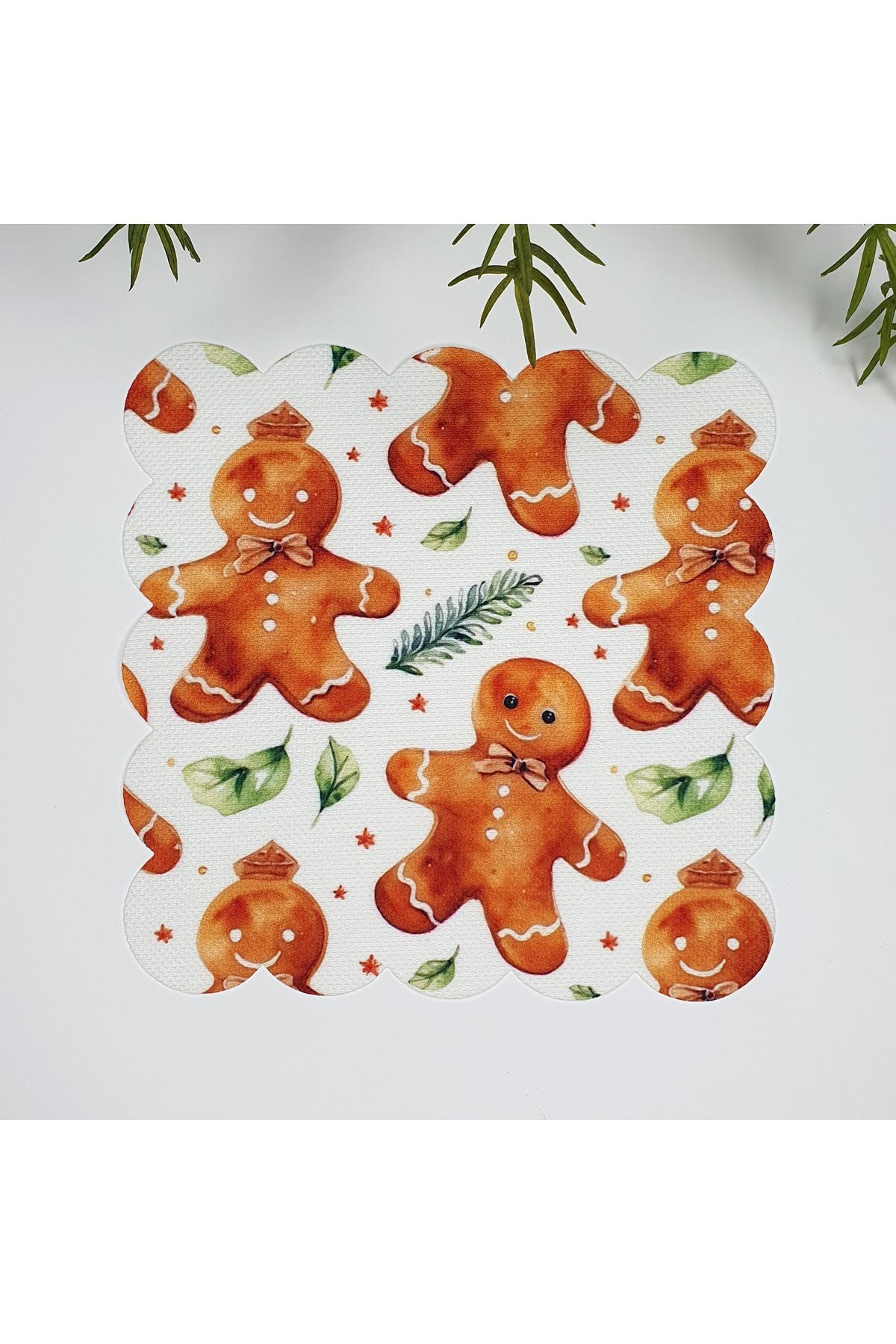 Gingerman Sulu Boya Tasarım Desenli Lazer Kesim Kumaş Kokteyl Peçetesi 1 Adet