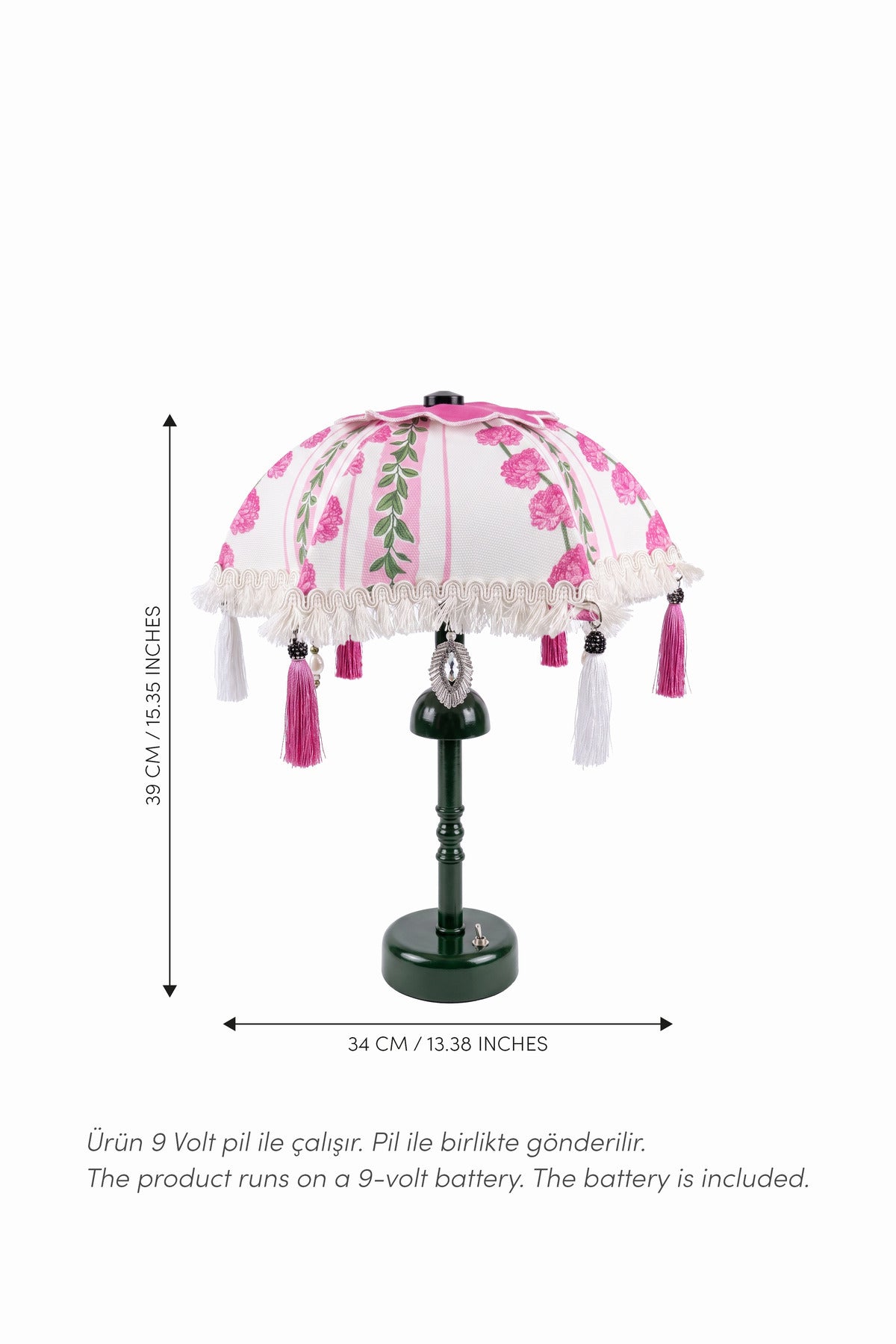 Pink Garden Bohem Çiçek Desenli Pilli LED Aplik – Dekoratif Aydınlatma (Hediyeli Set)