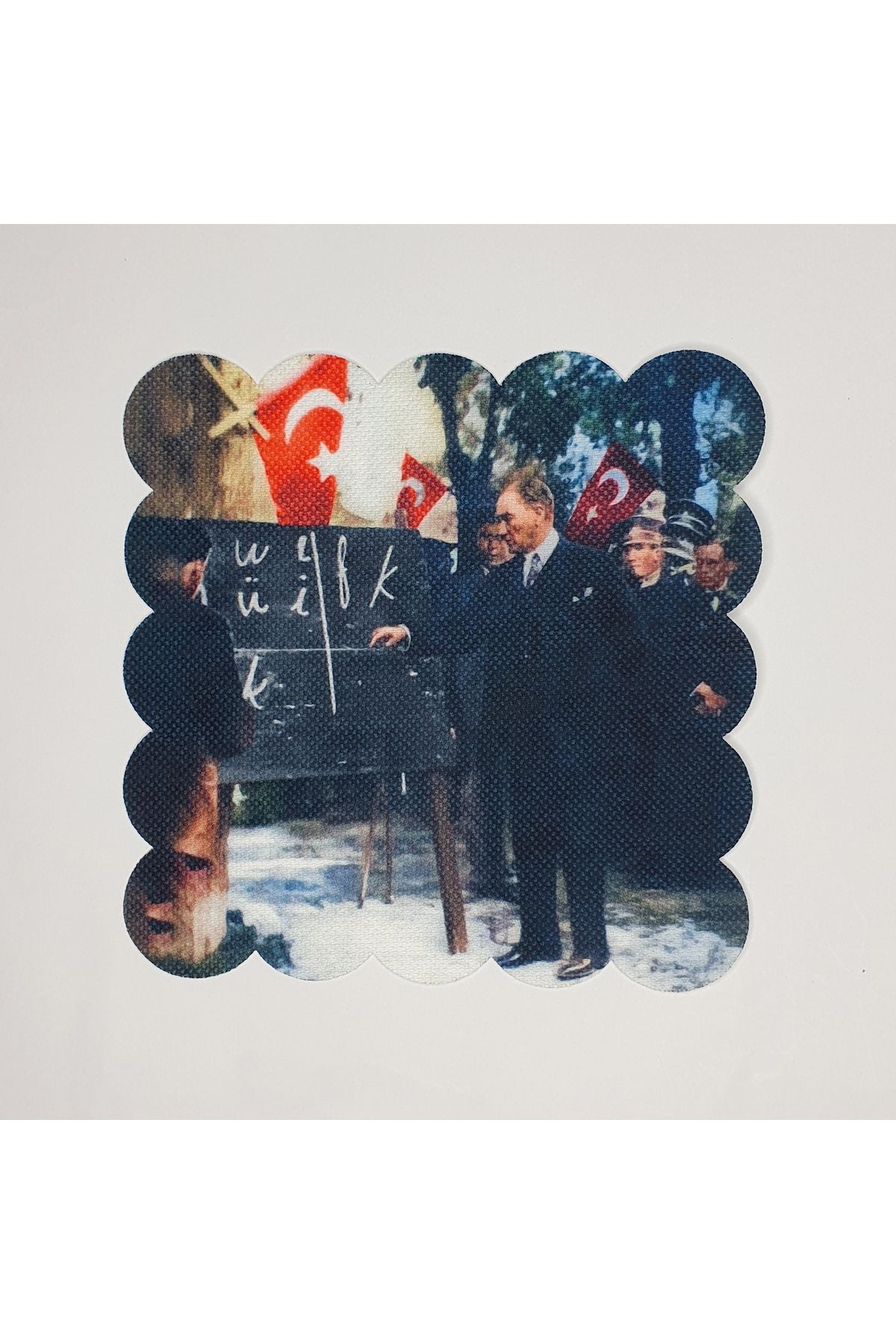 Baş Öğretmen Atatürk Desenli Dijital Baskılı Lazer Kesim Kokteyl Peçetesi