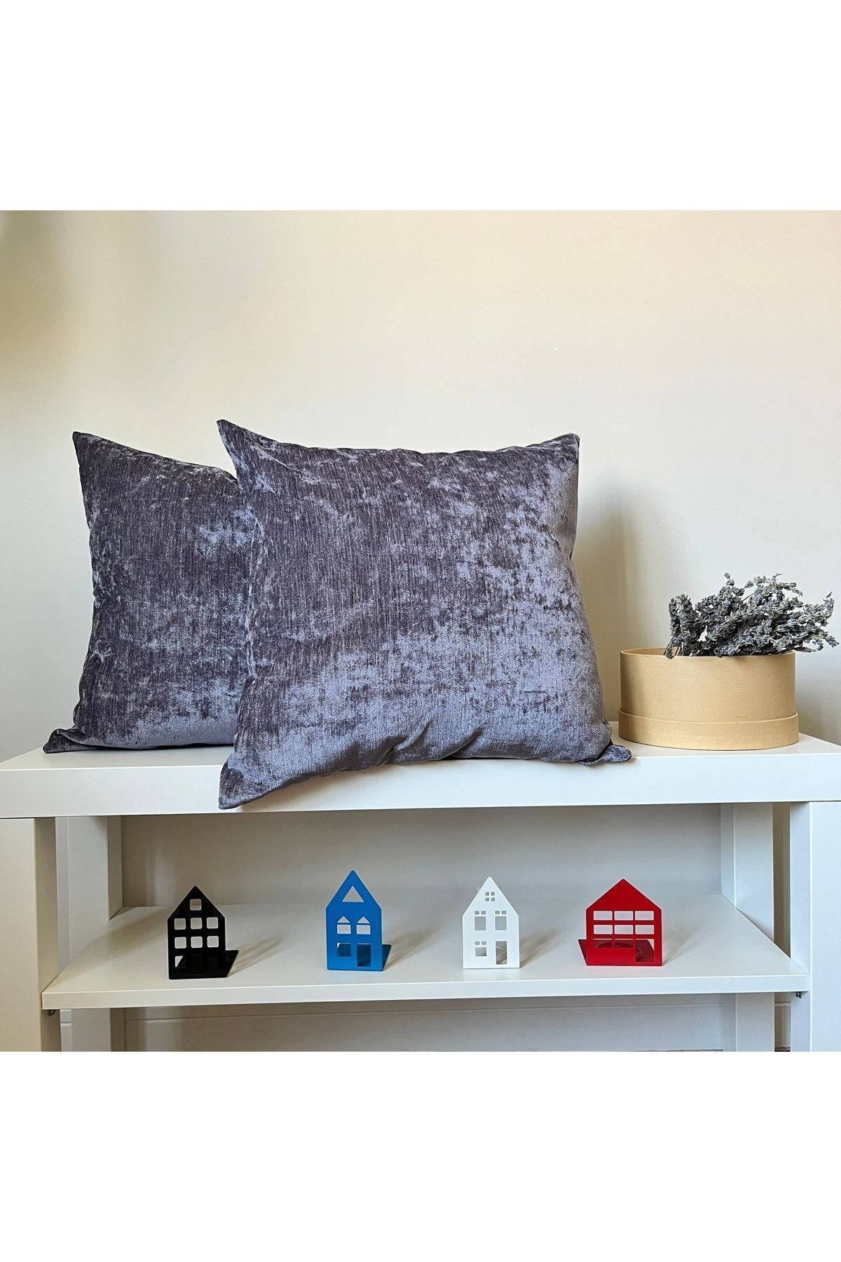 Elegant Antrasit Kadife Kırlent Kılıfı Minimalist Yumuşacık