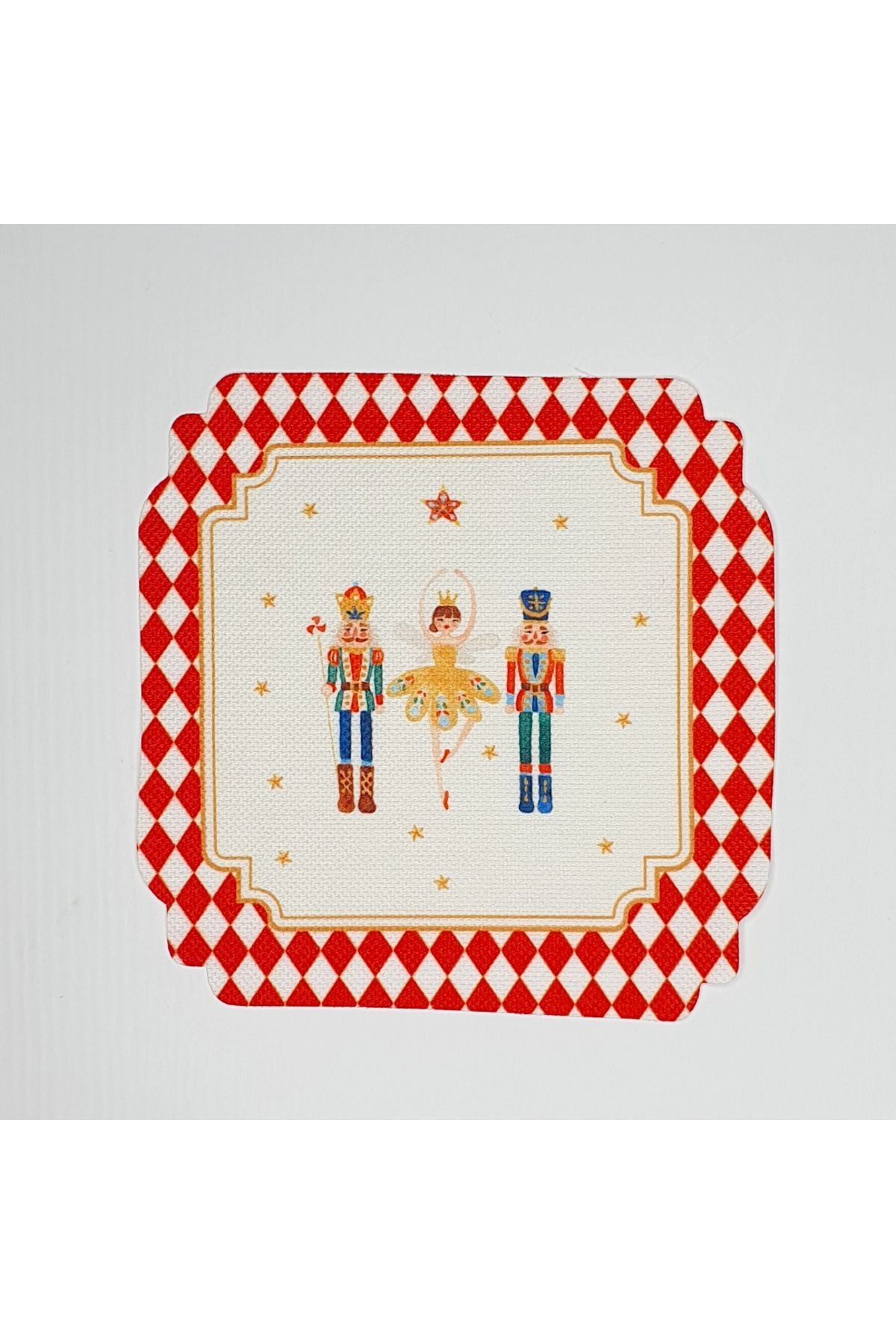 Decorative New Year's Soldier Patterned Laser Cut Washable Cocktail Napkin