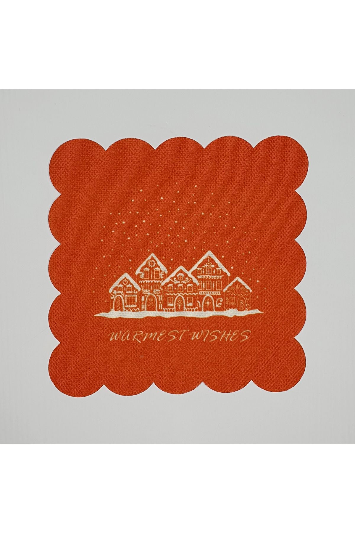 Yılbaşı Ev ve Slogan Temalı Desenli Dijital Baskılı Lazer Kesim Kokteyl Peçetesi