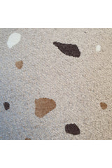 Terrazzo Desenli Lüks Bukle Kırlent Kılıfı Kahverengi