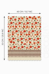 Antika Perde Desenli Lazer Kesim Fırın Örtüsü - 43x55cm