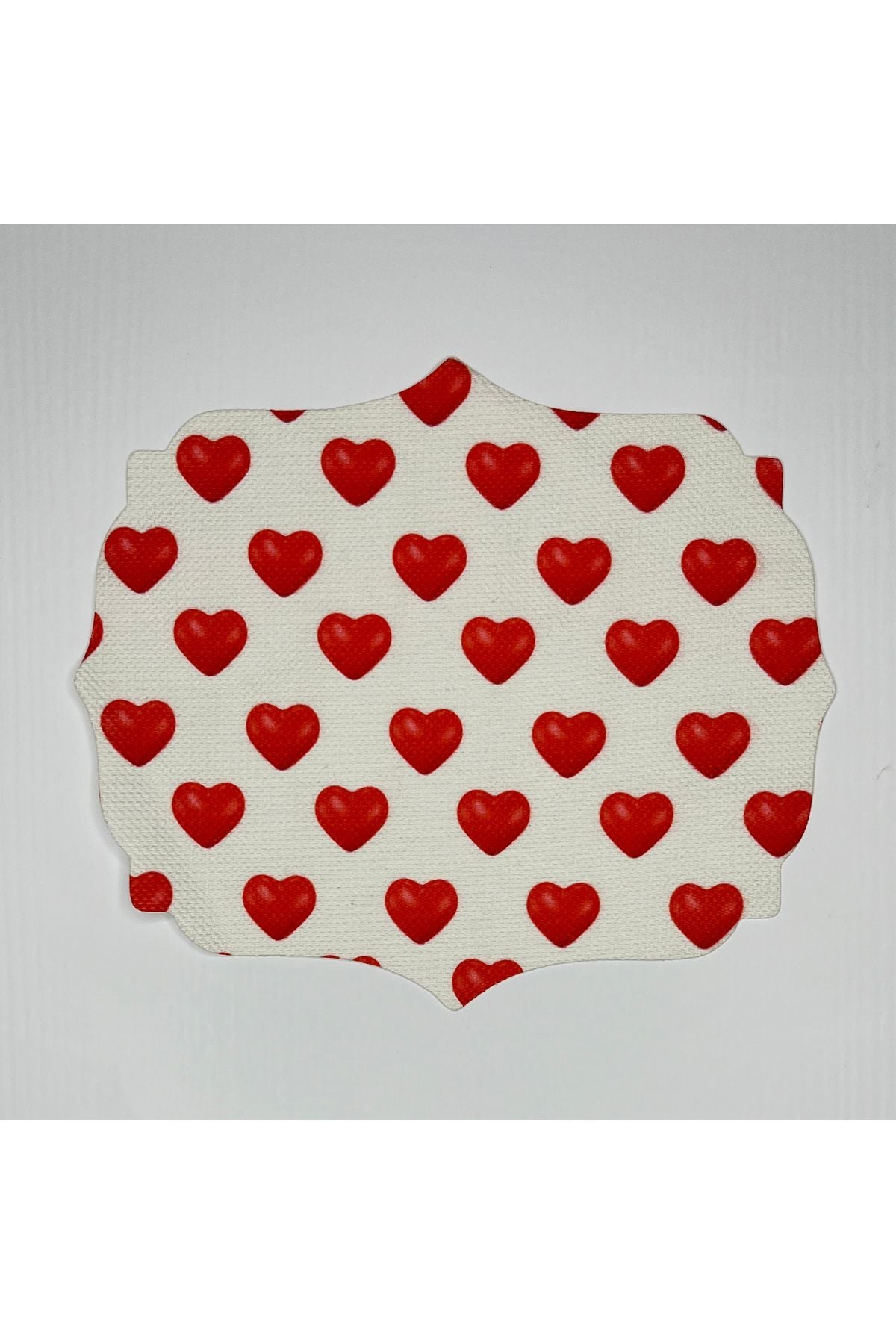 Kalp Desenli Dijital Baskılı Kokteyl Peçetesi Yıkanabilir Lazer Kesimli