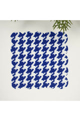 Saks Mavi Kazayağı Desenli Lazer Kesim Kumaş Kokteyl Peçetesi 1 Adet