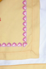 Love Bloom Kalpli Sarı Çiçekler Tasarımlı Masa Örtüsü - 130x204cm