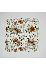 Sulu Boya Beyaz Kabak Desenli Dijital Baskılı Lazer Kesim Kokteyl Peçetesi