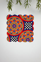 Geometrik İtalyan Çini Desenli Lazer Kesim Kokteyl Peçetesi 1 Adet