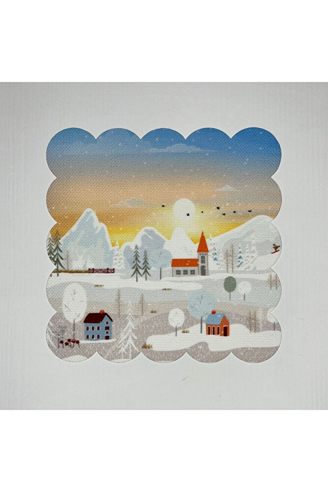 Pastel Yılbaşı Sabahı Desenli Dijital Baskılı Kokteyl Peçetesi