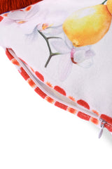 Capri Limonata – Mavi Beyaz Akdeniz Tasarımlı Saçaklı Kadife Kırlent Kılıfı - 43x43cm