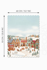 Gingerbread Village Zencefil Diyarı Lazer Kesim Fırın Örtüsü - 43x55cm