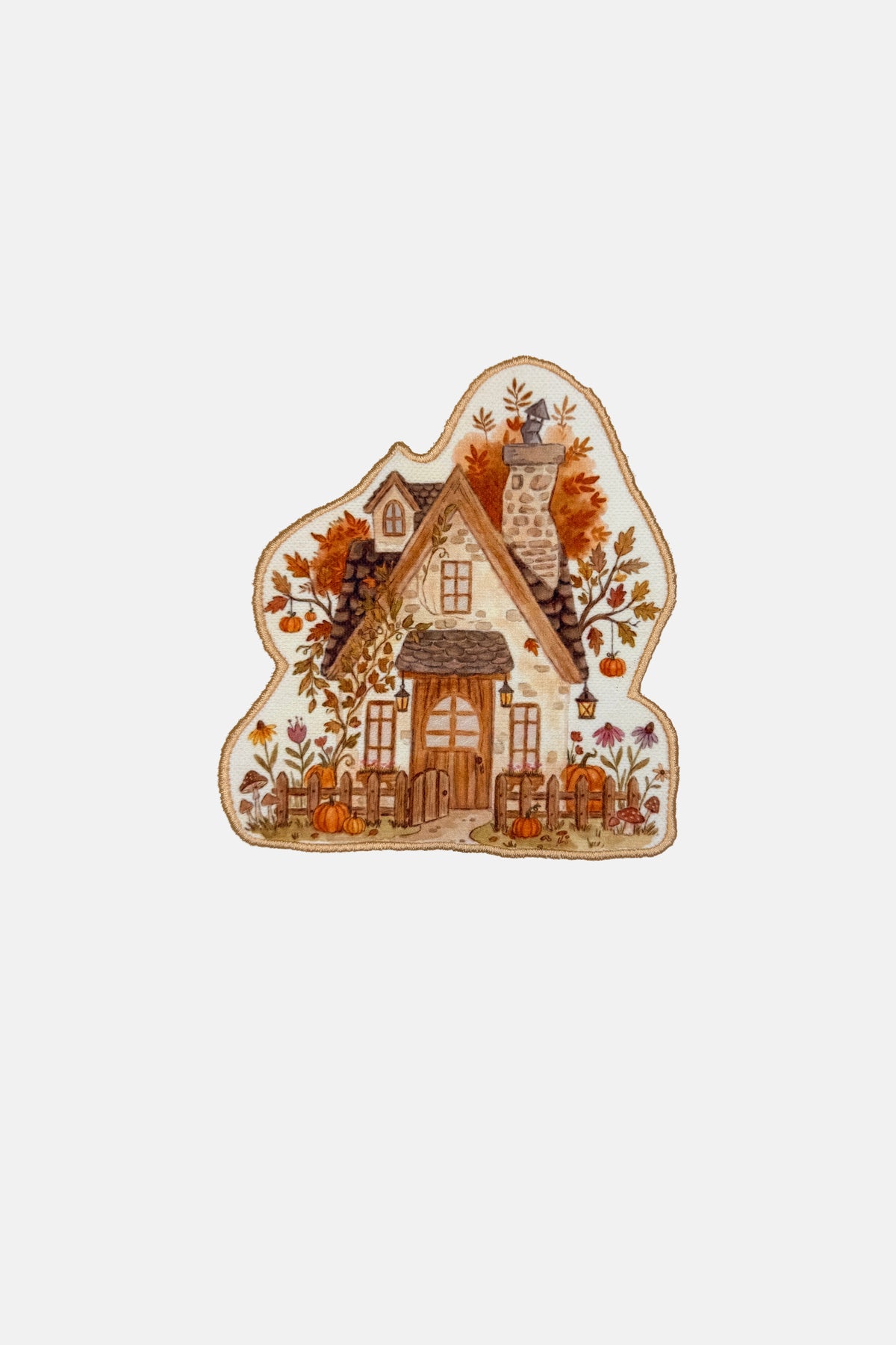 Pastoral Sonbahar Kır Evi Nakışlı Kokteyl Peçetesi 1 Adet