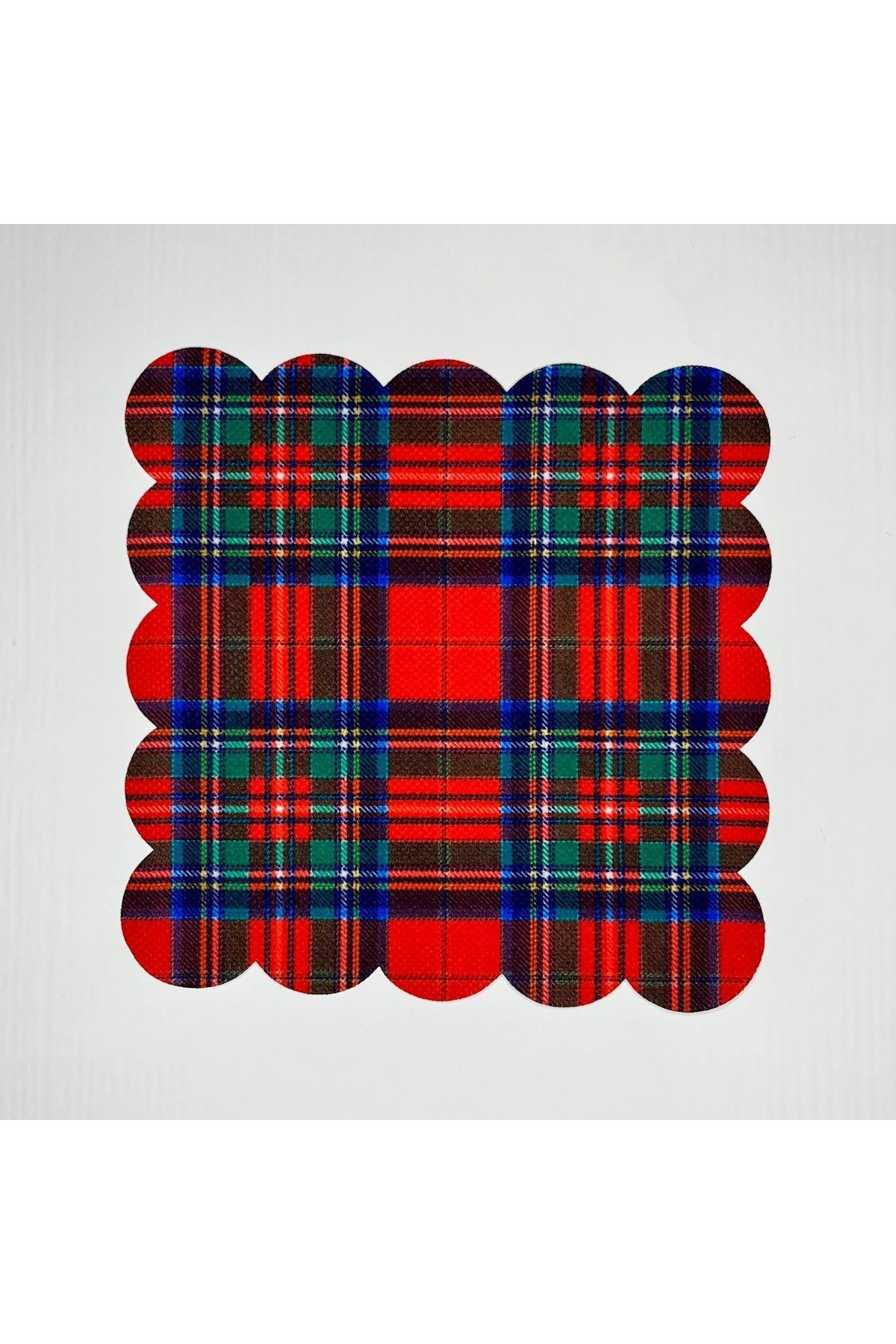 Kırmızı Ekose Desenli Dijital Baskılı Kokteyl Peçetesi