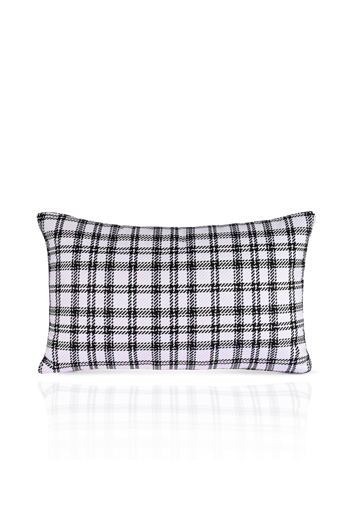 Ekose Desenli Kadife Bel Yastığı Kılıfı 55x35cm