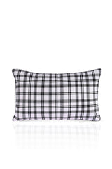 Ekose Desenli Kadife Bel Yastığı Kılıfı 55x35cm