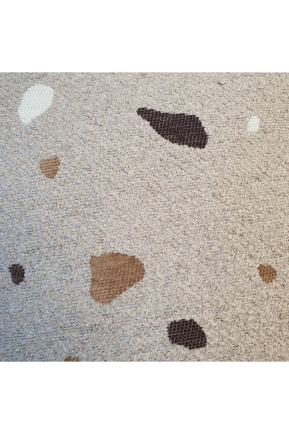Terrazzo Desenli Lüks Bukle Bel Yastığı Kılıfı Kılıfı Kahve - Decofav | Kırlent, Sofra Tekstili, Kumaş