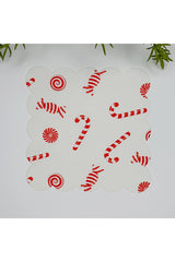 Yılbaşı Temalı Şeker Desenli Dijital Baskılı Kokteyl Peçetesi 1 Adet