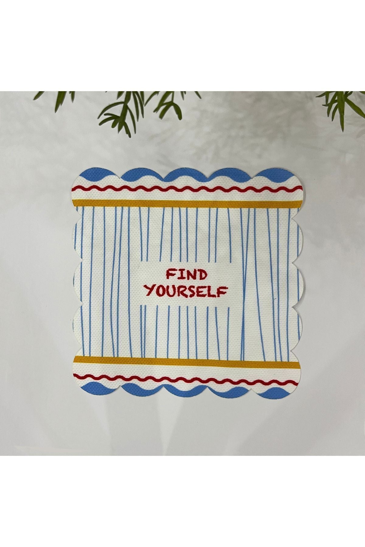 Find Yourself Çizgili  Kumaş Kokteyl Peçetesi Yıkanabilir Lazer Kesimli