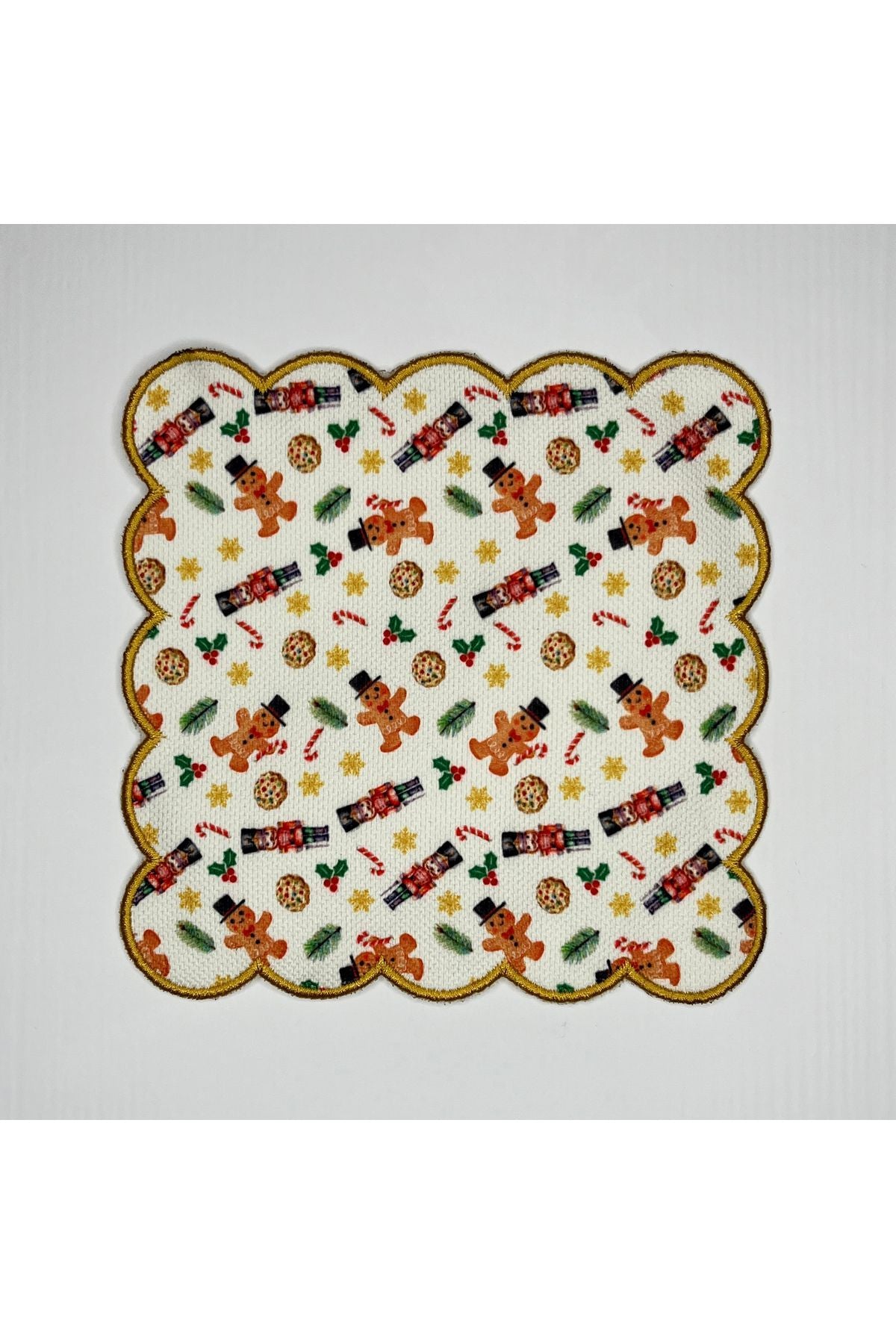 Yılbaşı Sevimli Mini Obje Desenli Dijital Baskılı Nakış Kenar Kokteyl Peçetesi