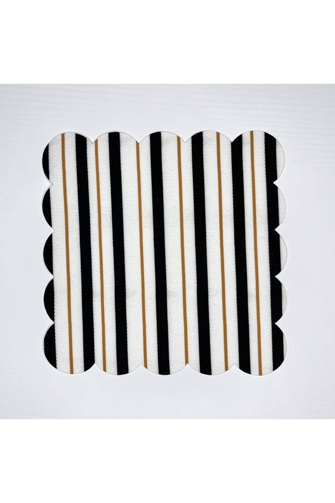 Siyah Gold Çizgi Desenli Dijital Baskılı Kokteyl Peçetesi Yıkanabilir Lazer Kesimli