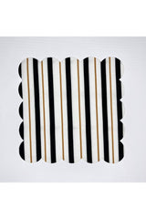 Siyah Gold Çizgi Desenli Dijital Baskılı Kokteyl Peçetesi Yıkanabilir Lazer Kesimli