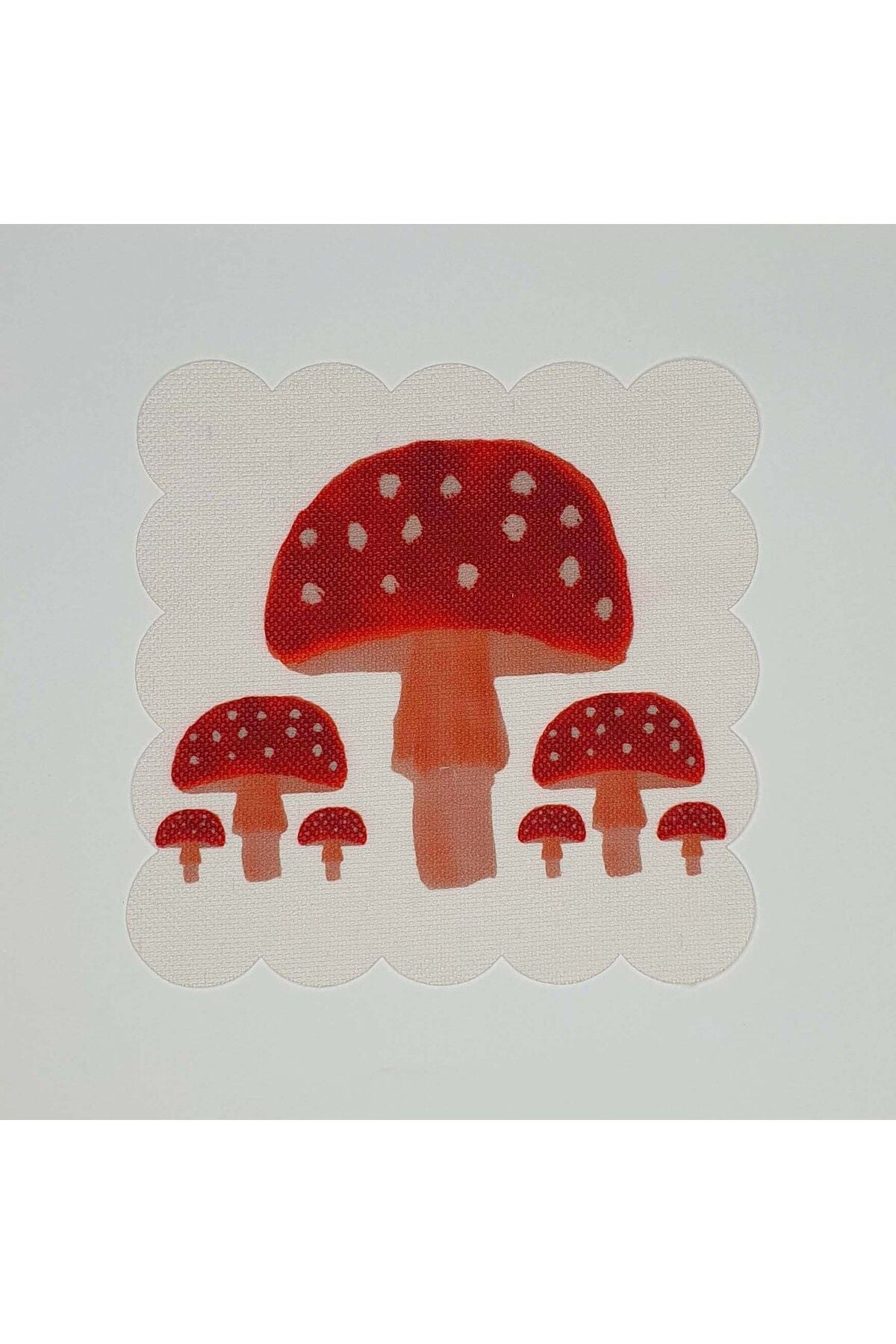 Sulu Boya Mantar Desenli Dijital Baskılı Lazer Kesimli Kokteyl Peçetesi