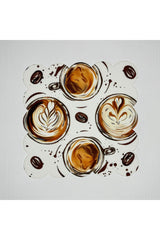 Sulu Boya Dekoratif Latte Desenli Dijital Baskılı Kokteyl Peçetesi