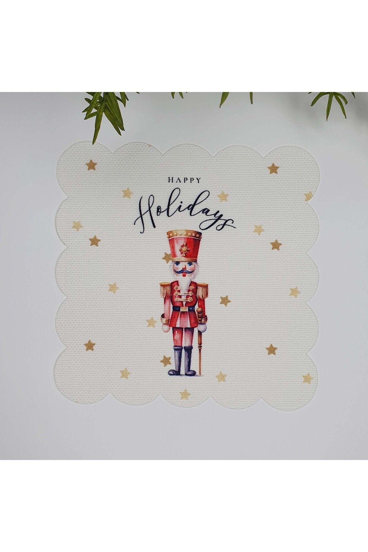 Sulu Boya Kurşun Asker ve Slogan Tasarım Lazer Kesim Kumaş Kokteyl Peçetesi 1 Adet