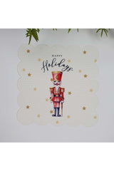 Sulu Boya Kurşun Asker ve Slogan Tasarım Lazer Kesim Kumaş Kokteyl Peçetesi 1 Adet