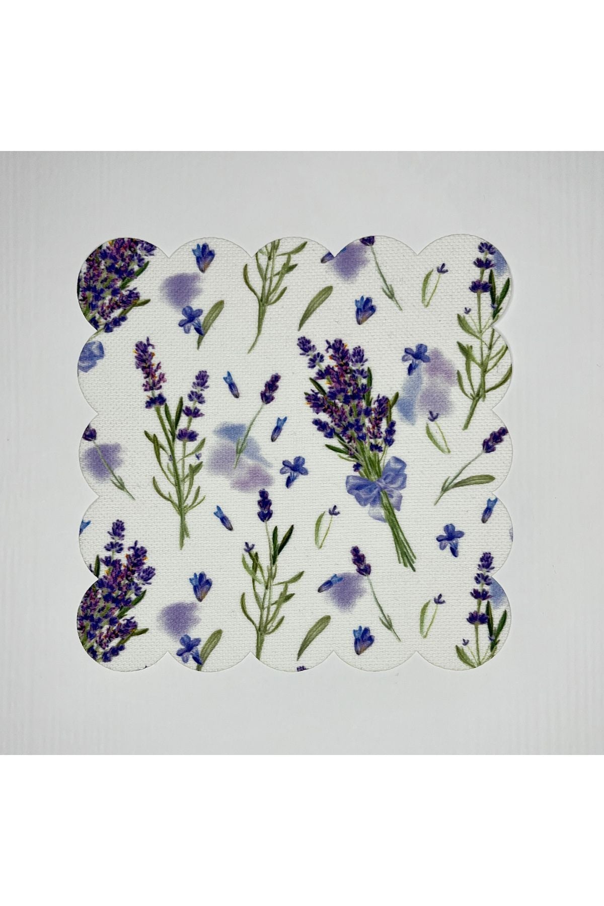 Sulu Boya Lavanta Desenli Dijital Baskılı Lazer Kesim Kokteyl Peçetesi